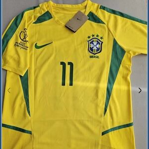Brand New Brazil 2002 World Cup Home Jersey, Ronaldinho #11